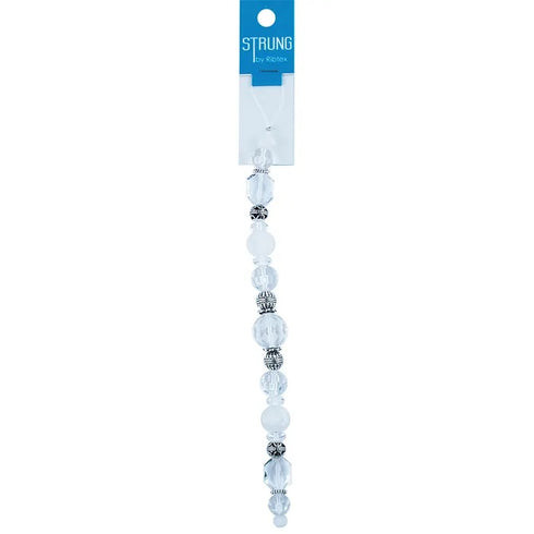Round Facet Crystal Strung Beads